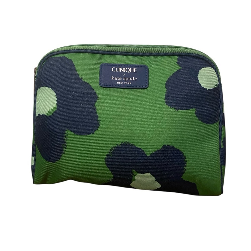 Kate Spade x Clinique Green And Blue Floral Small Makeup Travel Cosmetic
